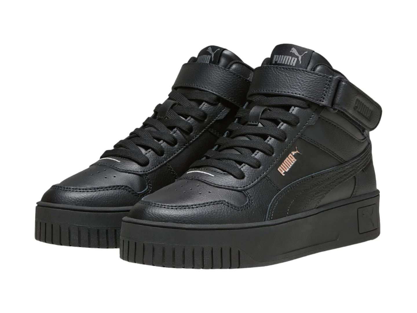 Tenis PUMA Carina Street Mid Negro y Oro para Mujer