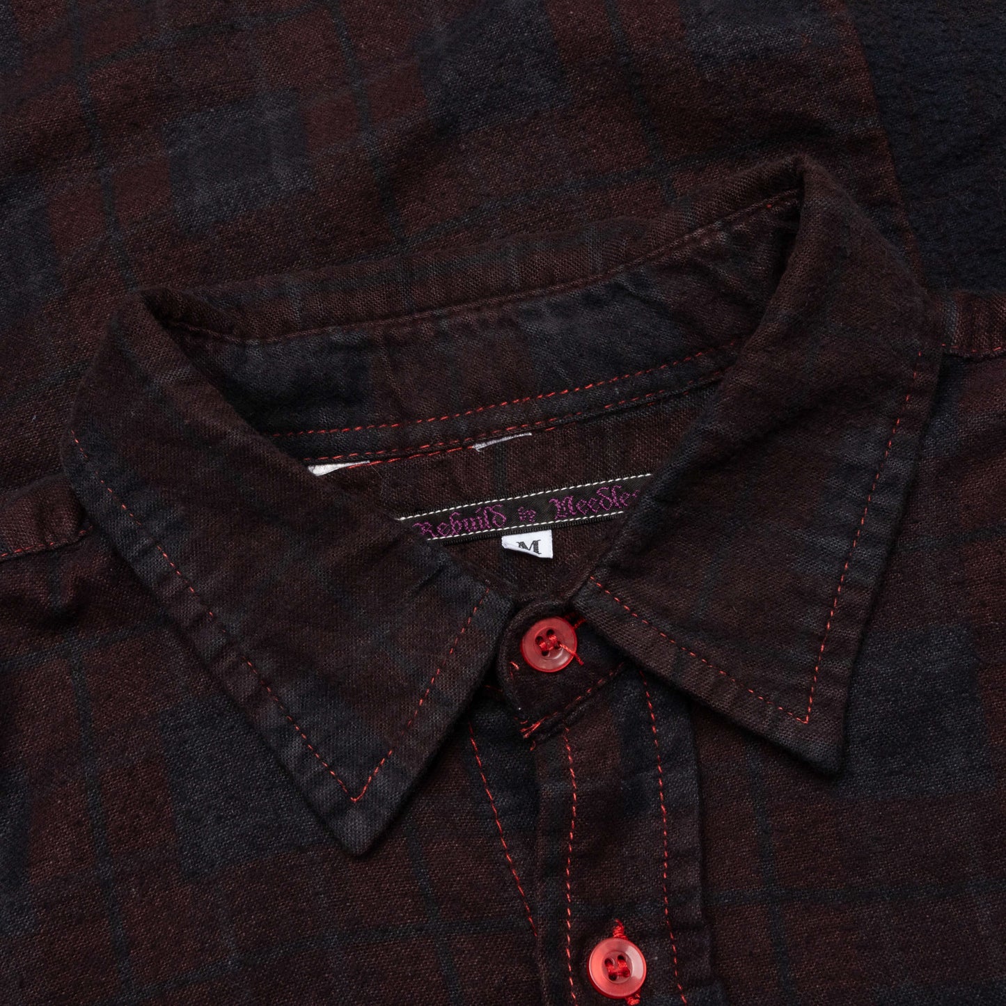 Flannel Shirt 7 Cuts Shirt Over Dye Black