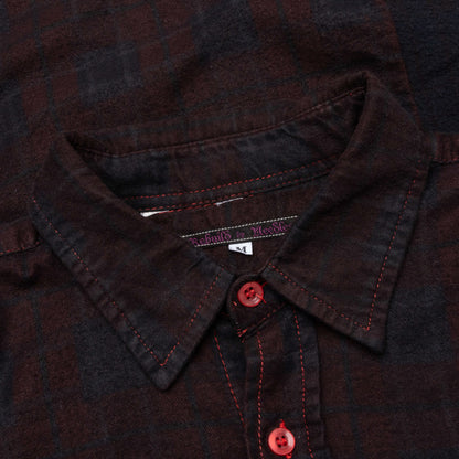 Flannel Shirt 7 Cuts Shirt Over Dye Black
