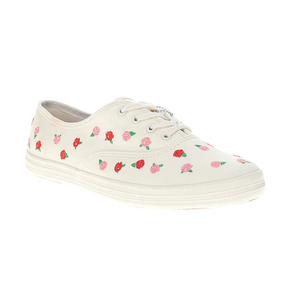 Champion Canvas Rose Embroidery Lace Up Sneakers