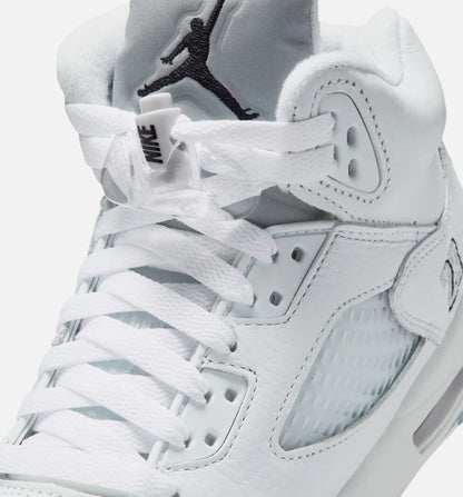 Air Jordan 5 Retro OG White Metallic Grade School Lifestyle Shoe White Black Metallic Silver Free Shipping