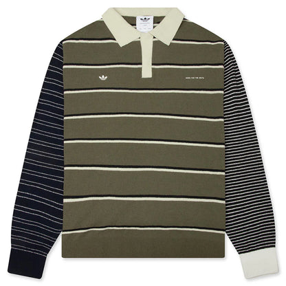 adidas Originals x Song for the Mute 007 Long Sleeve Polo Olive Strata Alumina Black