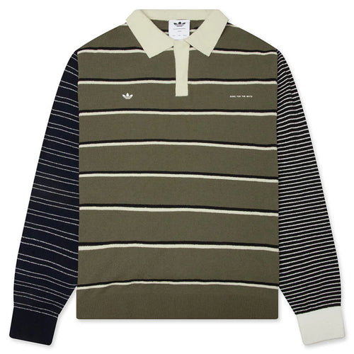 adidas Originals x Song for the Mute 007 Long Sleeve Polo Olive Strata Alumina Black