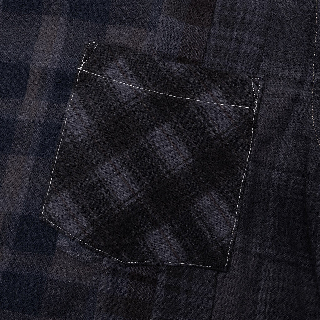 Flannel Shirt 7 Cuts Shirt Over Dye Purple