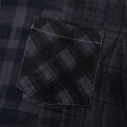Flannel Shirt 7 Cuts Shirt Over Dye Purple