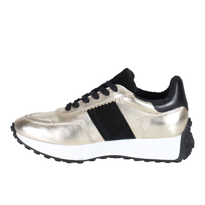 Know It All Metallic Lace Up Sneakers