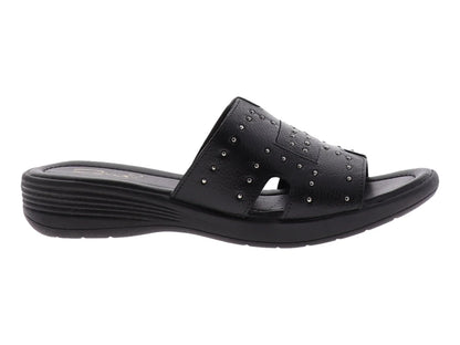 Sandalias Relax de Piel Negro para Mujer