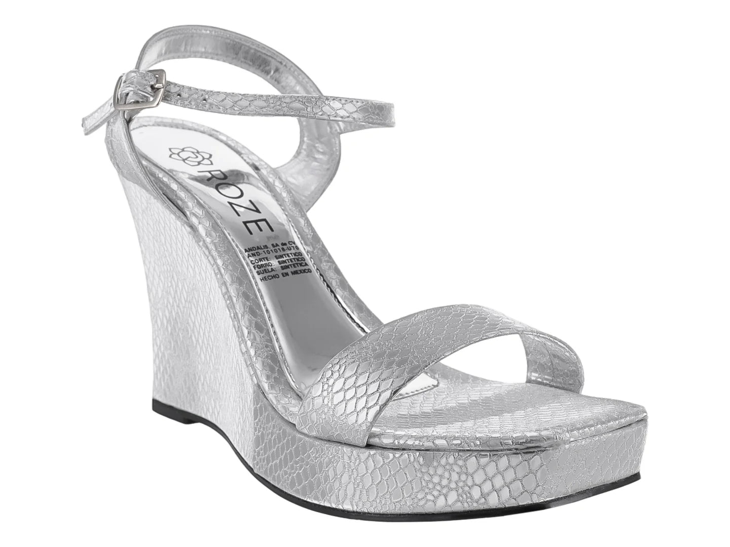 Sandalias Roze Plata para Mujer