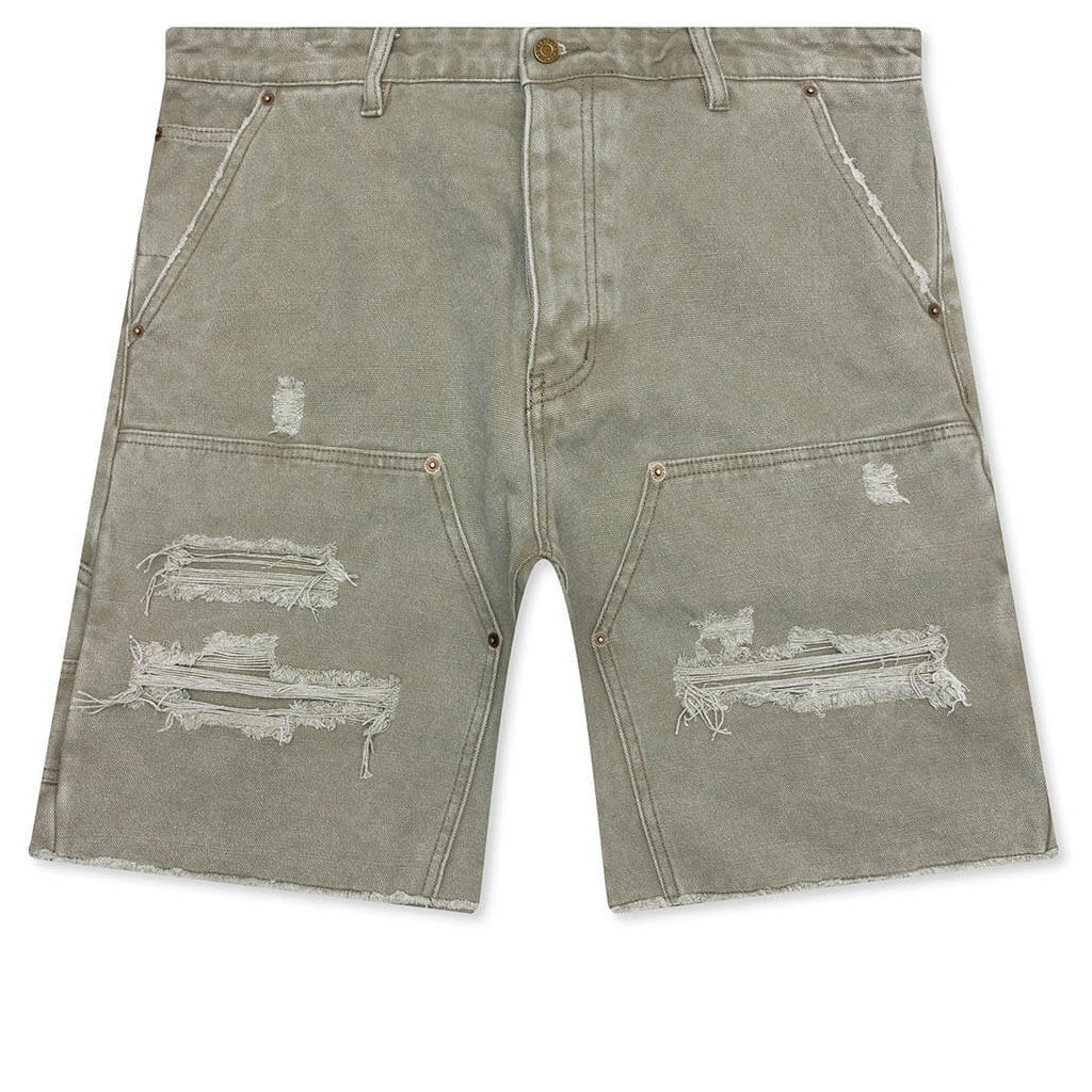 Ryan Double Knee Shorts Washed Olive