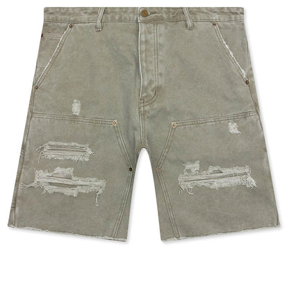 Ryan Double Knee Shorts Washed Olive