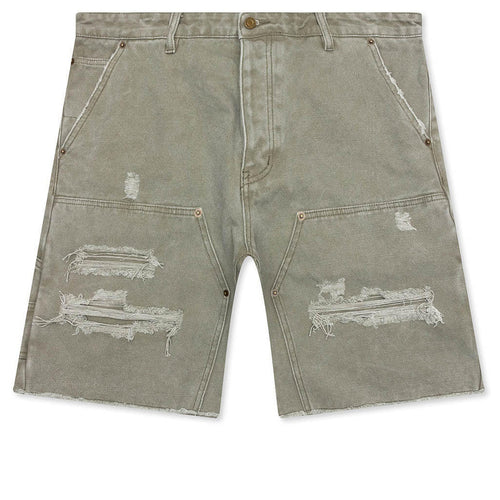 Ryan Double Knee Shorts Washed Olive