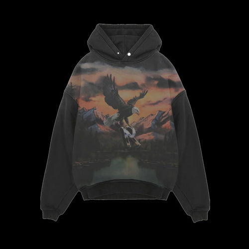 Represent Chrome Flight Hoodie Stained Black