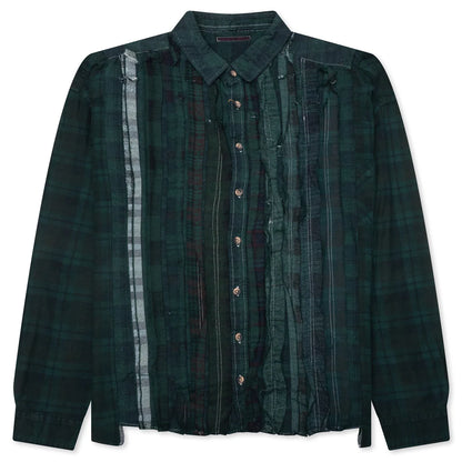 Over Dyed Ribbon Wide Shirt Green