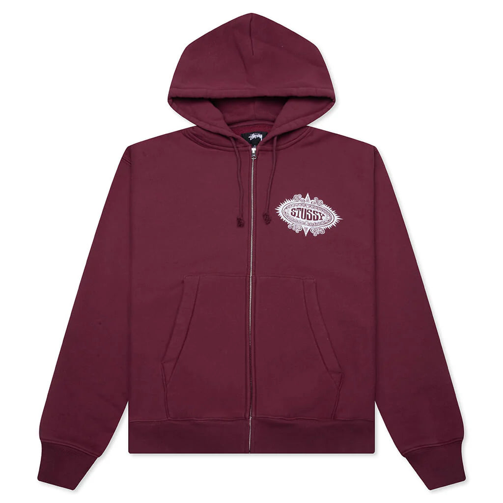 Mantra Zip Hoodie Burgundy