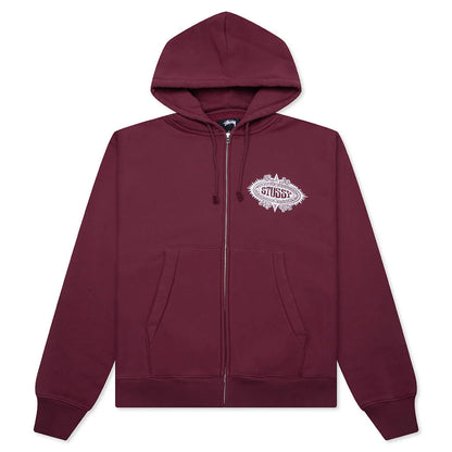 Mantra Zip Hoodie Burgundy