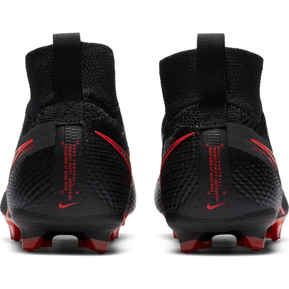 Nike JR Superfly 7 Elite FG Firm Ground Youth Soccer Cleats Black Chile Red Dark Smoke Grey Chile Red