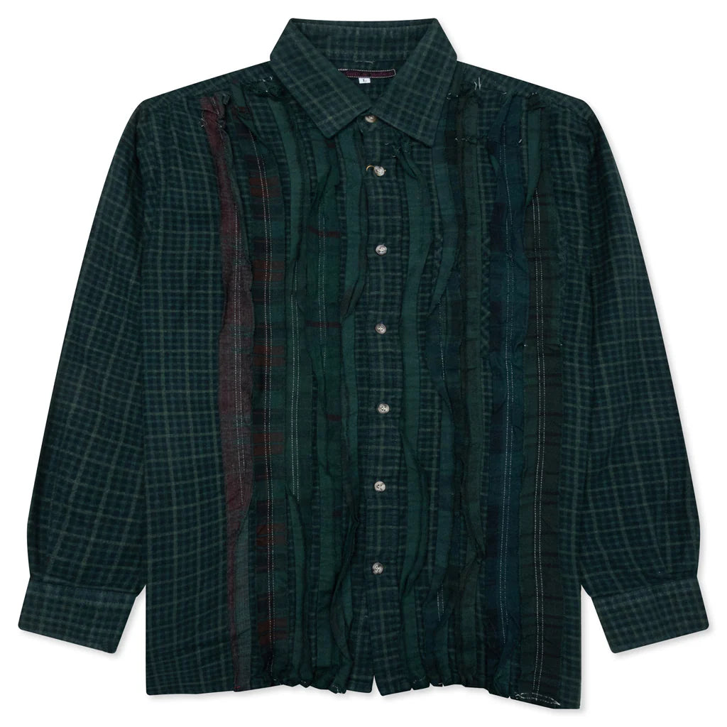 Over Dyed Ribbon Shirt Green