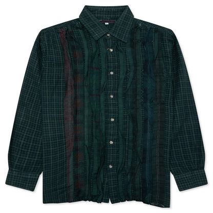 Over Dyed Ribbon Shirt Green