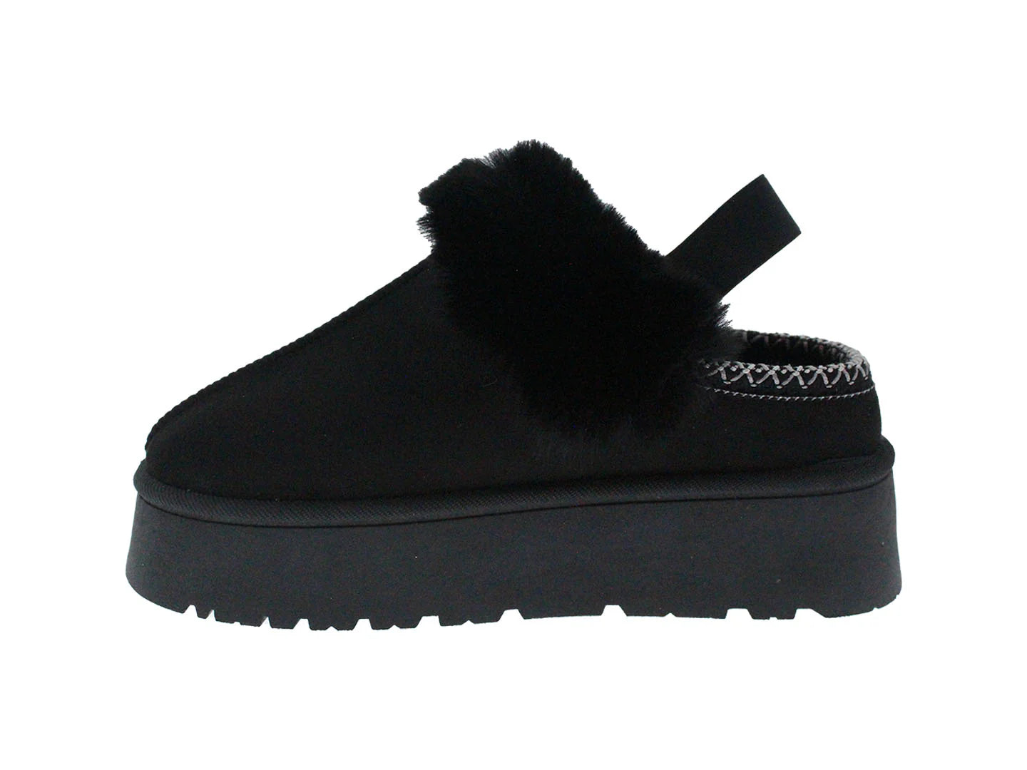 Pantuflas Furor Plataforma Negro para Mujer