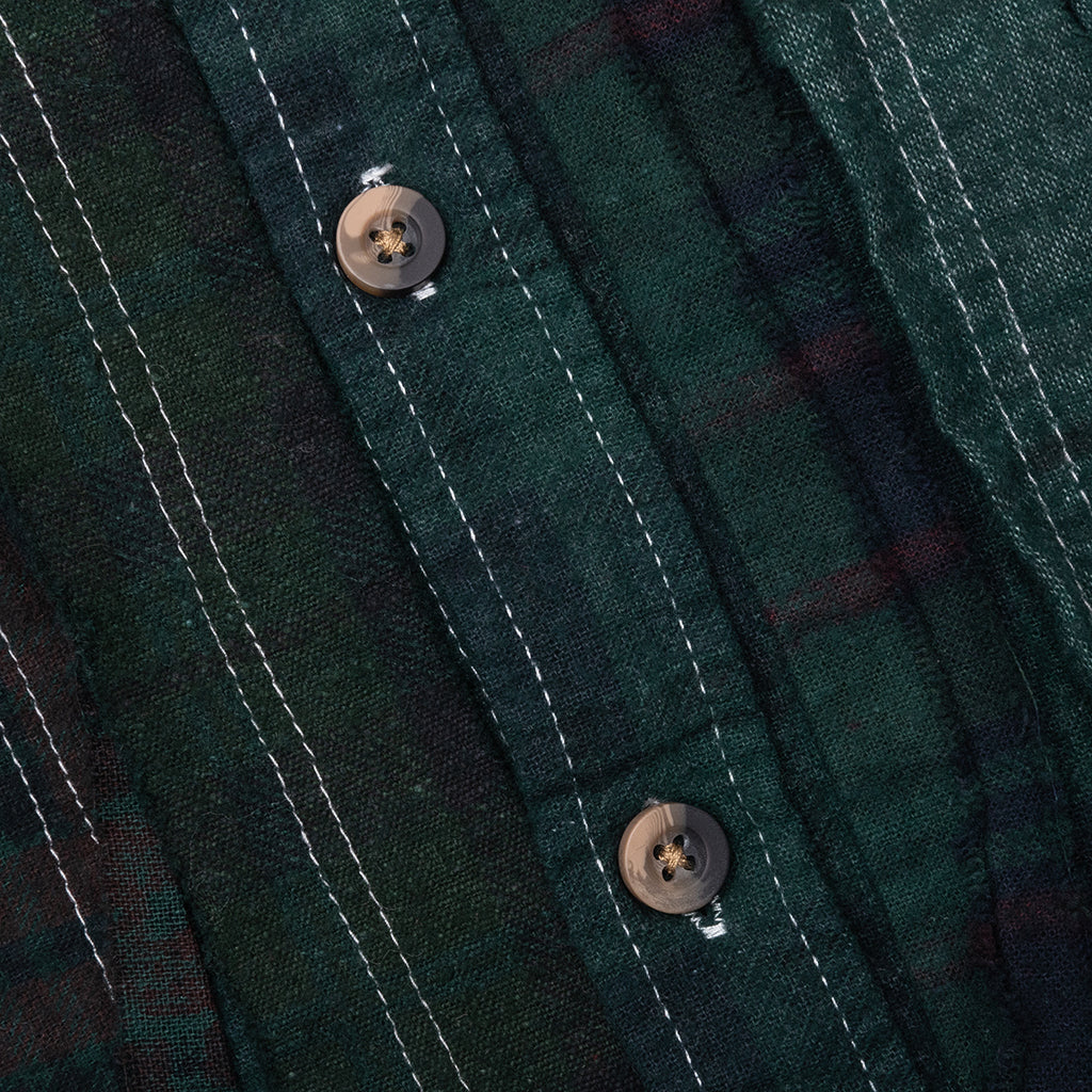 Over Dyed Ribbon Wide Shirt Green
