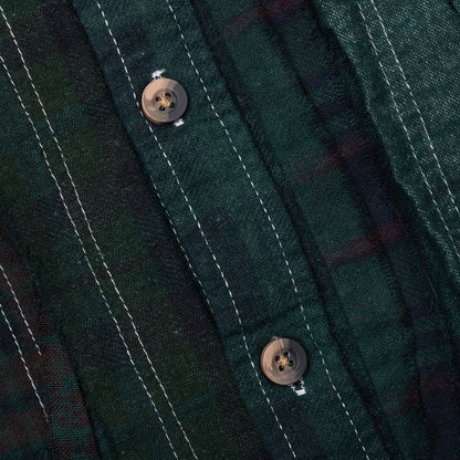 Over Dyed Ribbon Wide Shirt Green