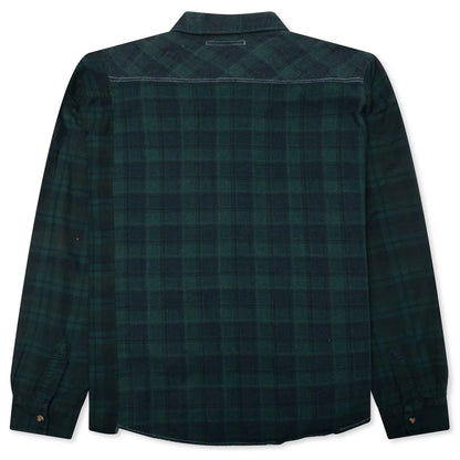 Over Dyed Ribbon Wide Shirt Green