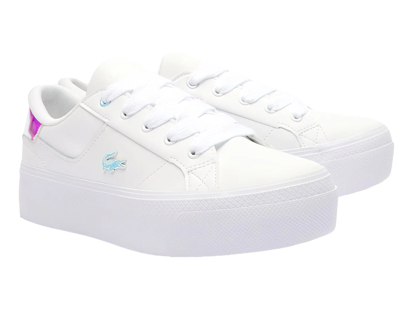 Tenis Lacoste Ziane Platform Blanco y Rosa para Mujer