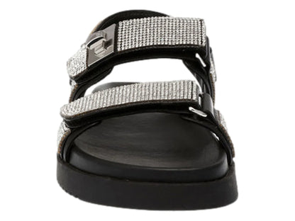 Sandalias Steve Madden Negro Plata para Mujer