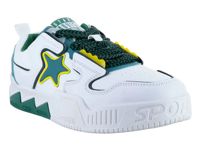 Tenis ZAEM Blanco y Verde para Hombre