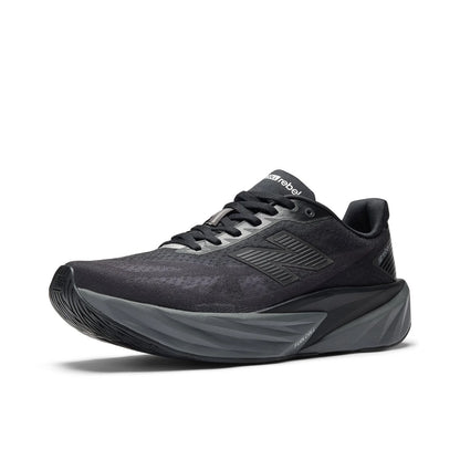 Men's FuelCell Rebel v5 in Black with Castlerock and Silver Metallic