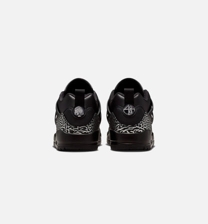 Spizike Low Mens Basketball Shoe Black Black Metallic Silver
