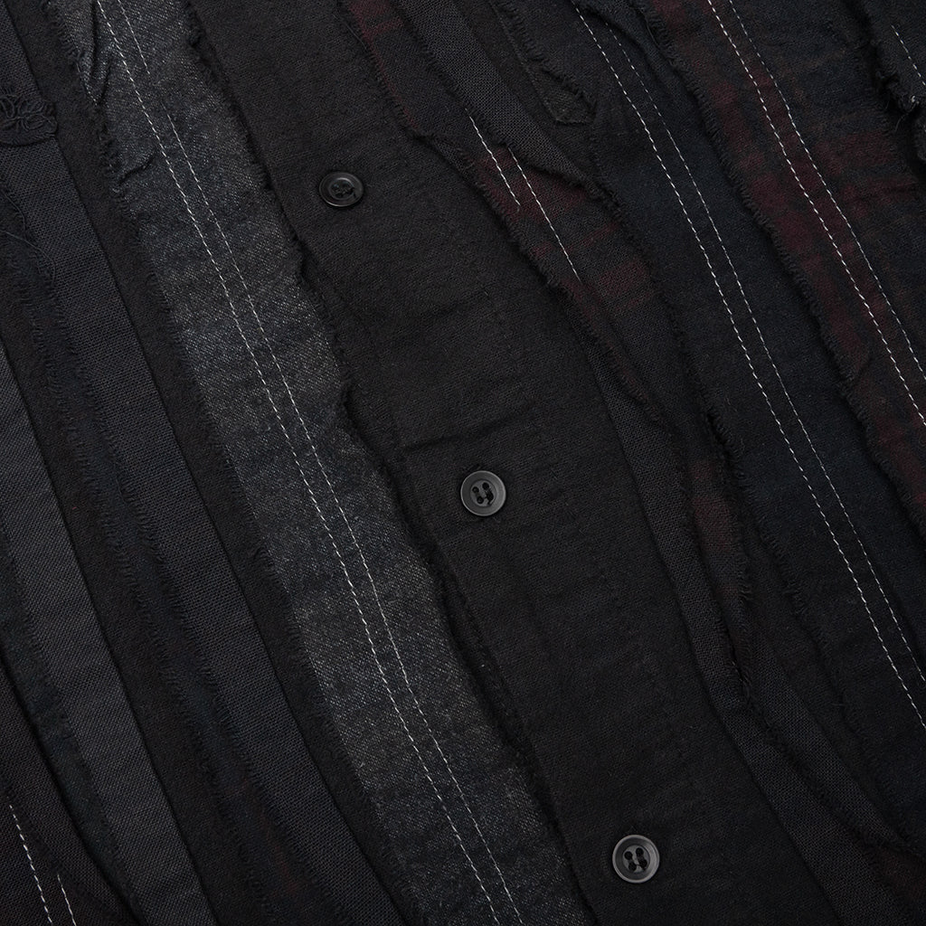 Over Dyed Ribbon Wide Shirt Black