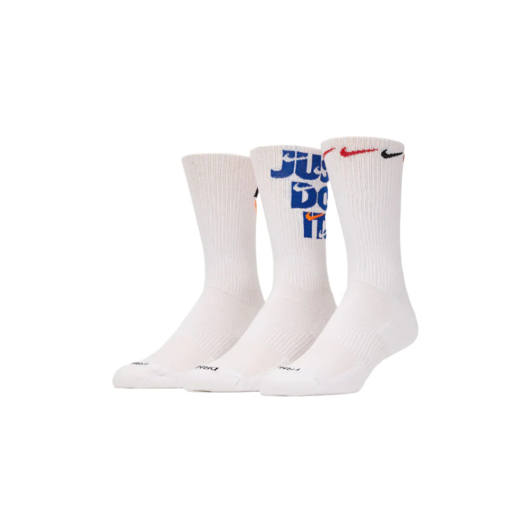 Everyday Plus Cushioned Crew 3 Pack Sock - White/Multi