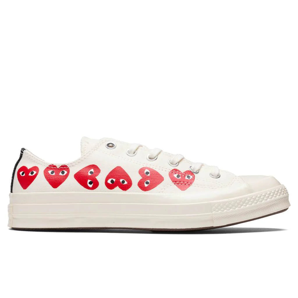 Converse x Comme Des Garcons PLAY All Star Chuck 70 Ox Multi Heart Off White