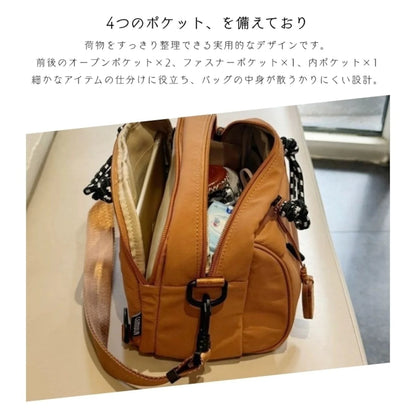 リュックショルダーバッグ レディース 大容量 多収納 4ポケット 軽量ナイロン 通勤 通学 旅行 SLサイズ 斜め掛け 手提げ