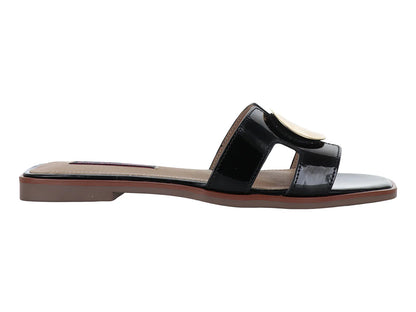 Sandalias Salamandra de Charol Negro para Mujer