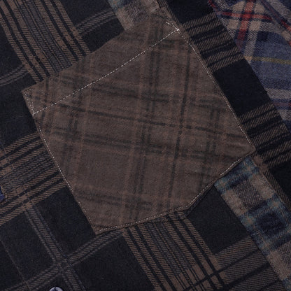 Over Dye 7 Cuts Wide Shirt Brown