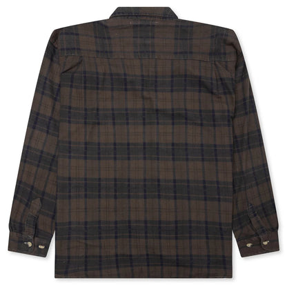 Over Dyed Ribbon Shirt Brown
