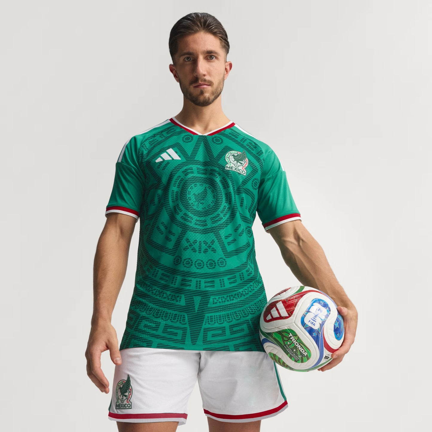 adidas Mexico Home Authentic Mens Soccer Jersey 26 Green