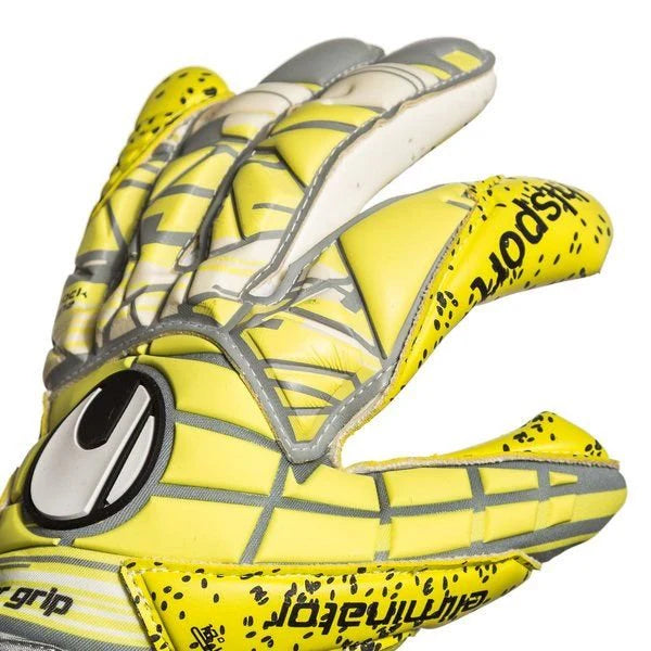 Uhlsport Eliminator Supergrip HN Goalkeeper Gloves Lite Flue Yellow Griffin