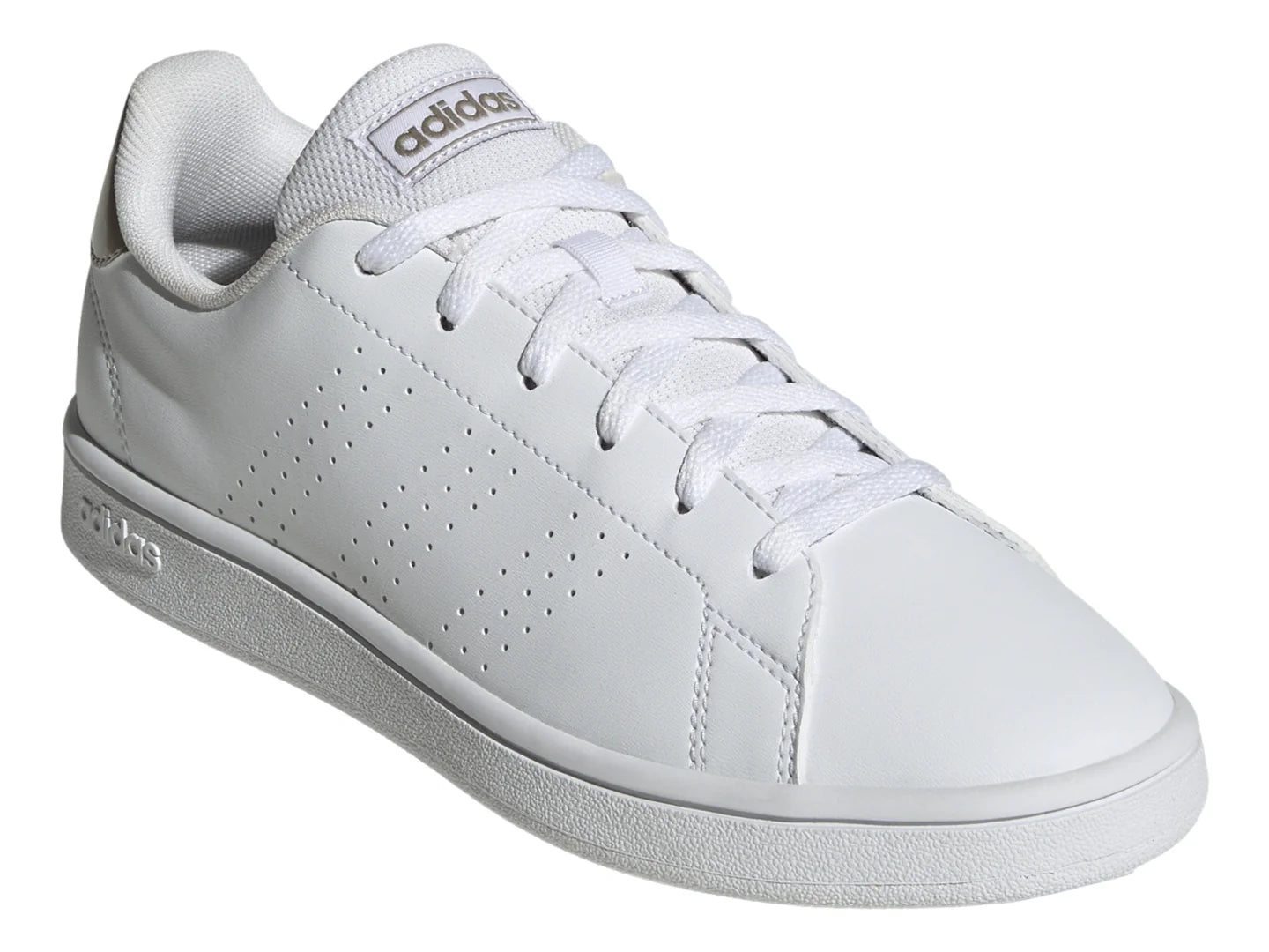 Tenis Adidas Advantage Base Blancos y Champagne para Mujer