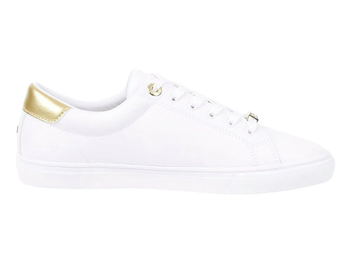 Tenis Tommy Hilfiger Court Sneaker Blanco y Dorado para Mujer