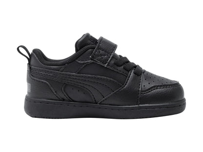Tenis PUMA Rebound V6 Lo Negro y Gris para Niño