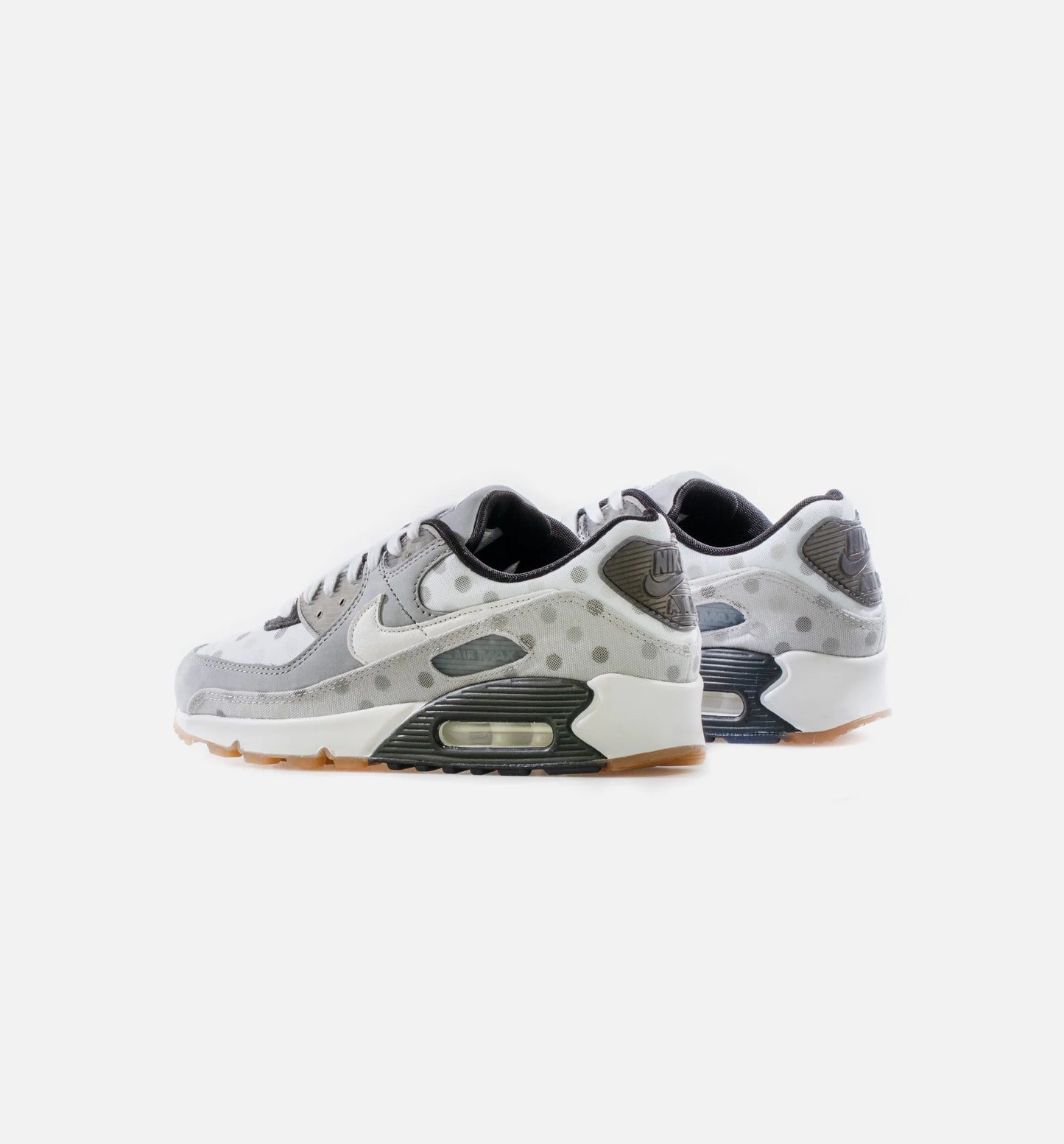 Air Max 90 White Polka Mens Lifestyle Shoe Gray White