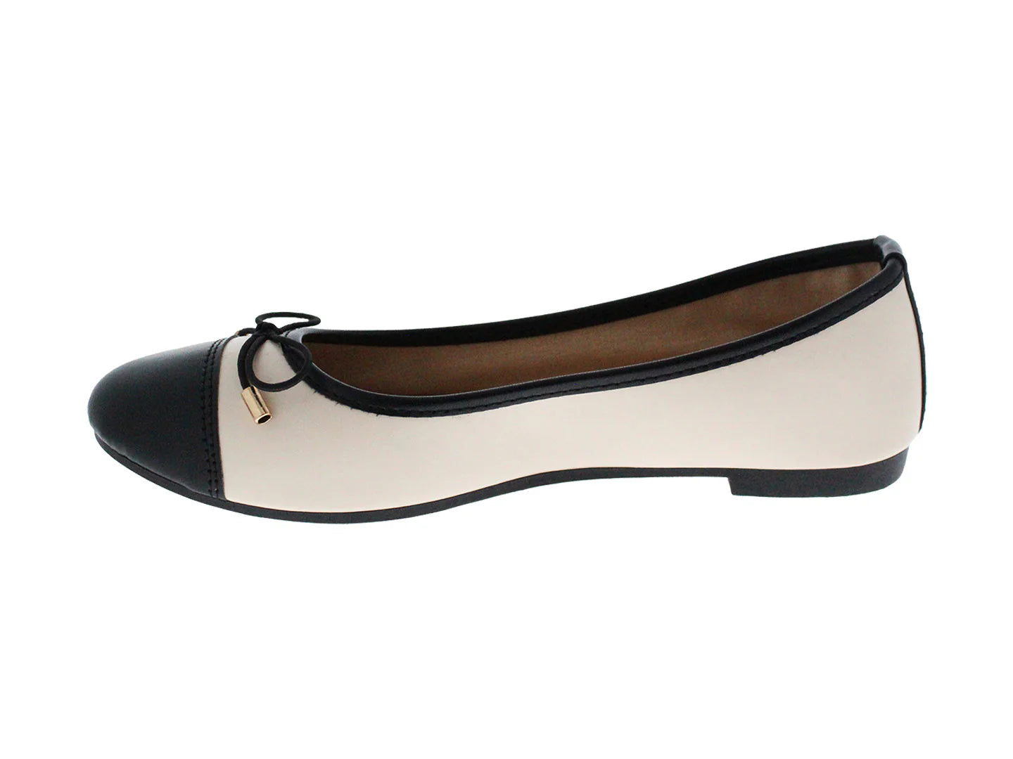 Zapatos Planos Furor Negro y Beige para Mujer