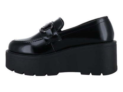 Mocasines Solie Negro Alto Brillo para Mujer