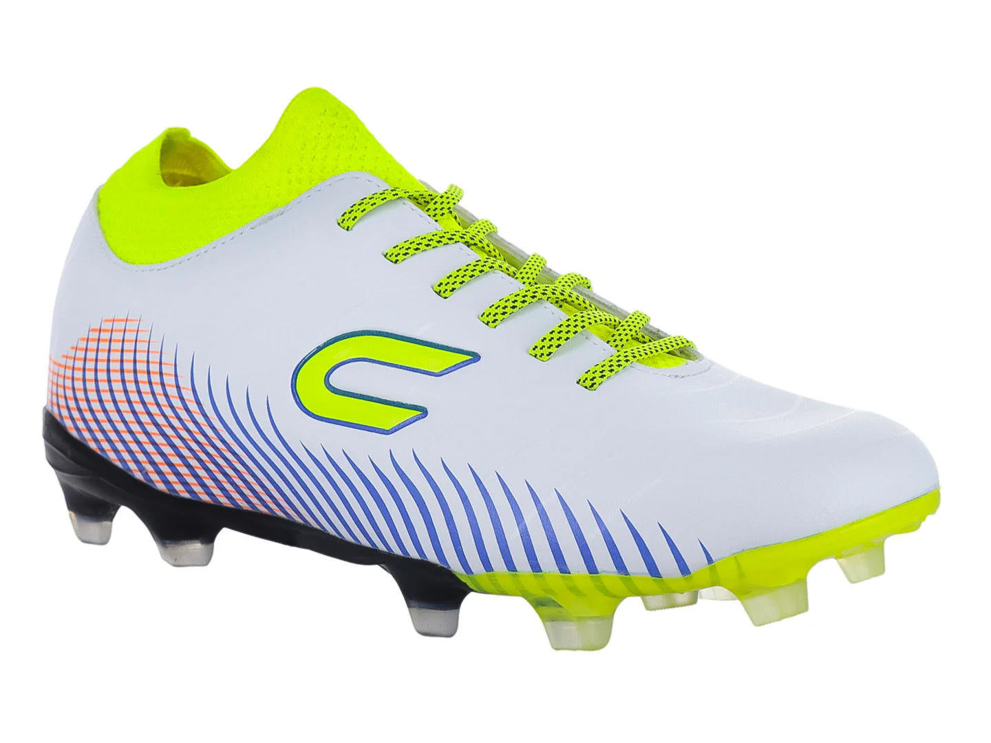 Tenis de Fútbol Court Blanco y Amarillo para Hombre