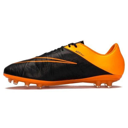 Nike Hypervenom Phinish Leather FG Firm Ground Soccer Cleats Black Total Orange