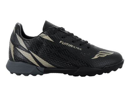 Tenis de Fútbol Furia Negro y Oro para Niño