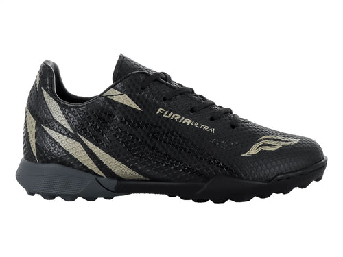 Tenis de Fútbol Furia Negro y Oro para Niño